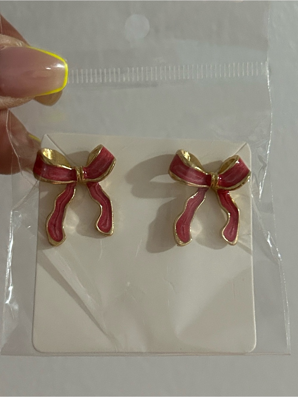 NEW Bow Stud Hot Pink Earrings